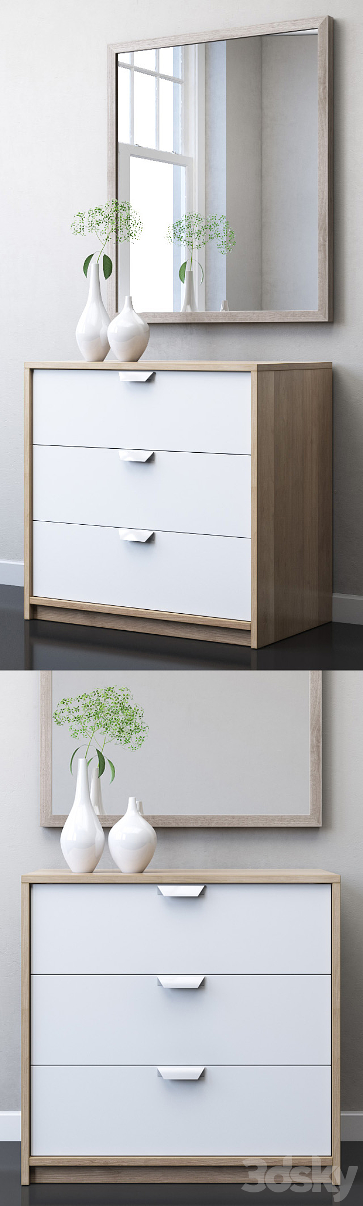 IKEA ASKVOLL Chest of 3 drawers - Sideboard & Chest of drawer - 3D