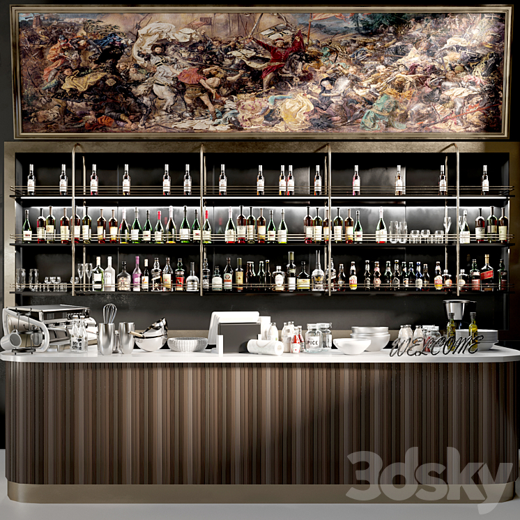 Design project of a restaurant with its own collection of wine and ...