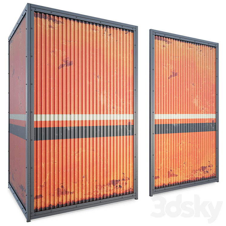 Rusty Container Panel Container Rusted Panel - Other - 3D model