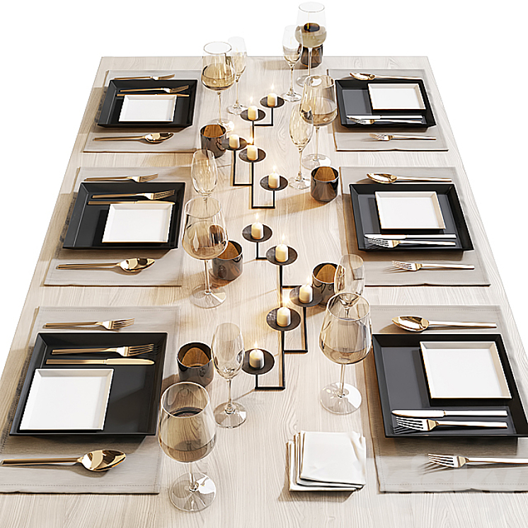 Table setting 12 - Tableware - 3D model