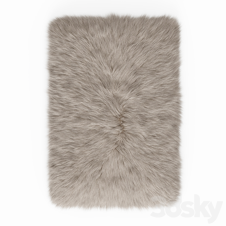 Fluffy rug with long fur - Carpets - 3D model