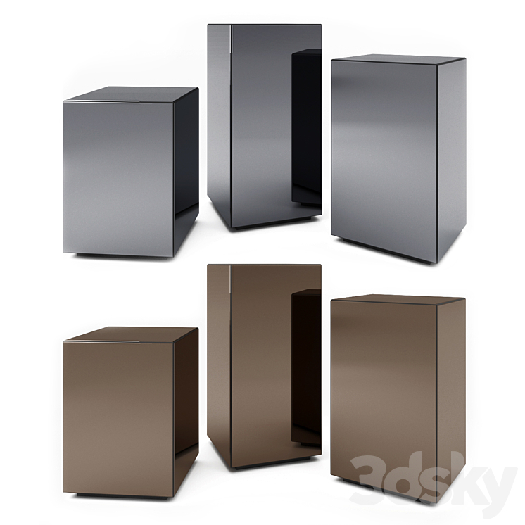 K♢1180 Boconcept Mirror Block Table Modern Block Mirror Bedside Table by BoConcept