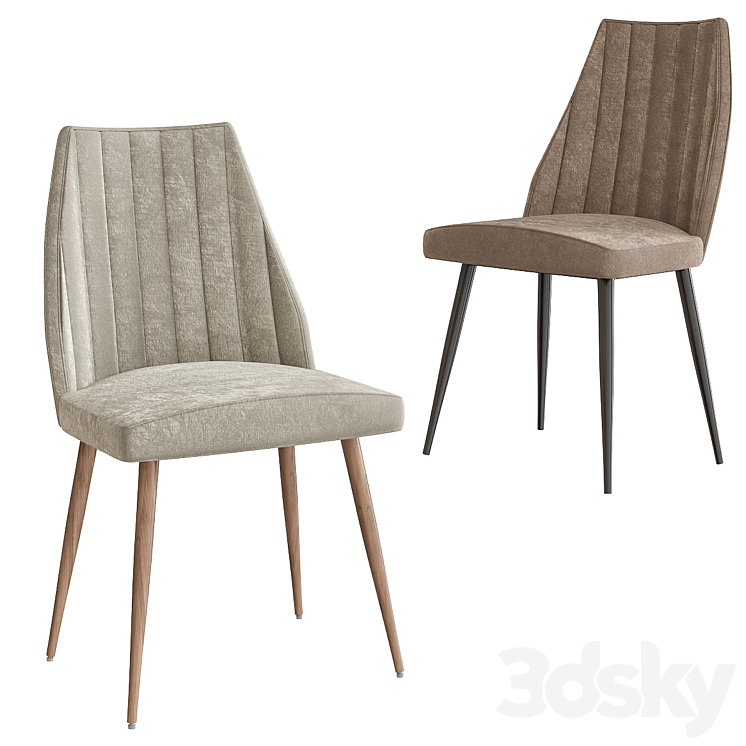 Channel Back Leilani Dining Chairs Chair 3D model