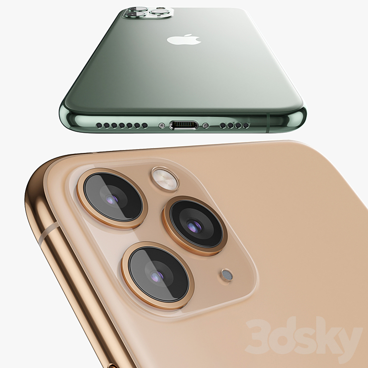 Apple iPhone 11 pro MAX all colors - Phones - 3D model