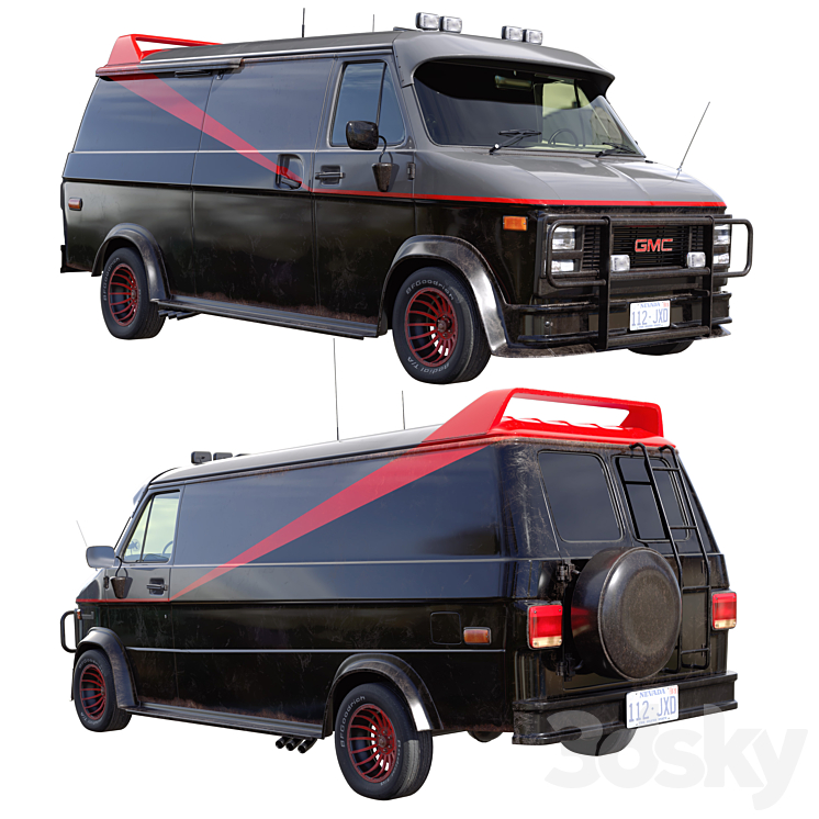 GMC Vandura 1983 A-team van - Ground Transport - 3D model