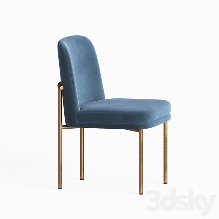 Westelm Jack Metal Frame Dining Chair Chair 3D model