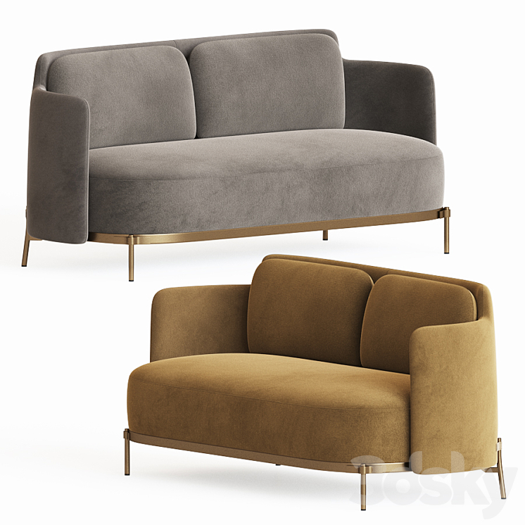 Minotti tape sofa - Sofa - 3D model