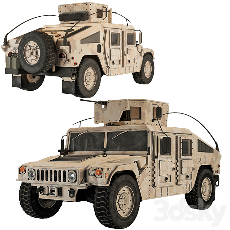 Humvee Military M1114 - Ground Transport - 3D model