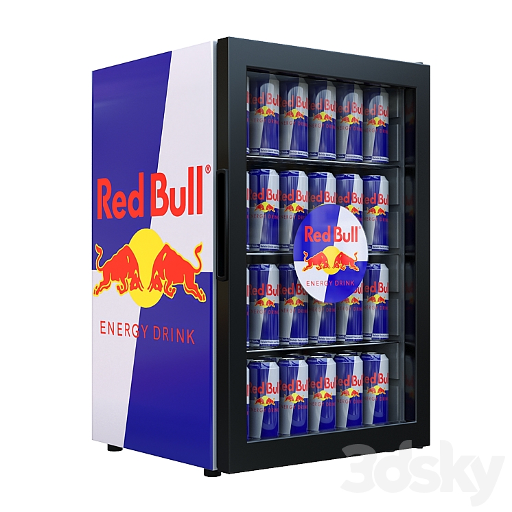 3d Model Red Bull Mini Fridge Dimensions Mini Fridge Red Bull (low