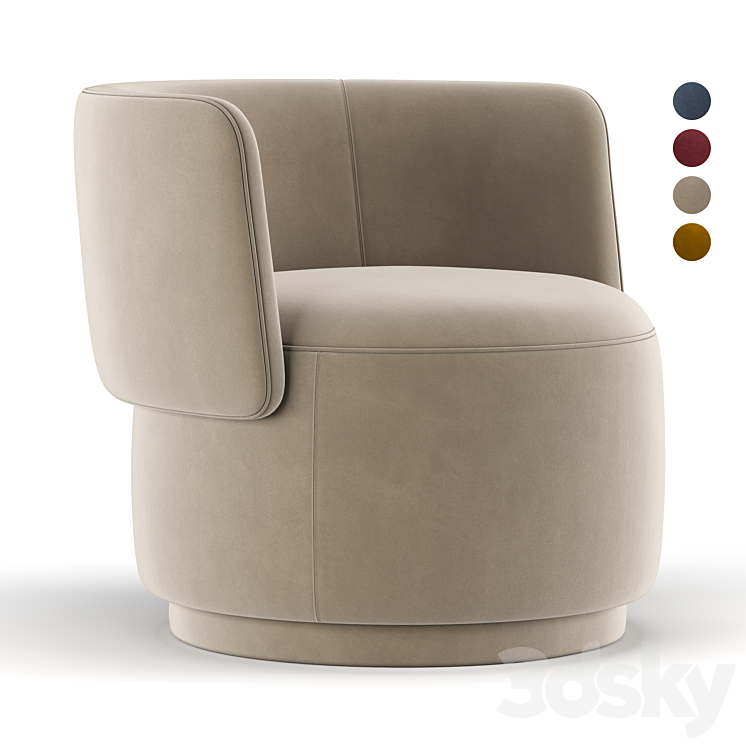 Amaia Swivel Chair Arm chair 3D model - Main Image