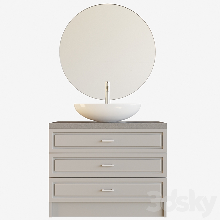 Vanity unit set - Bathroom furniture - 3D model