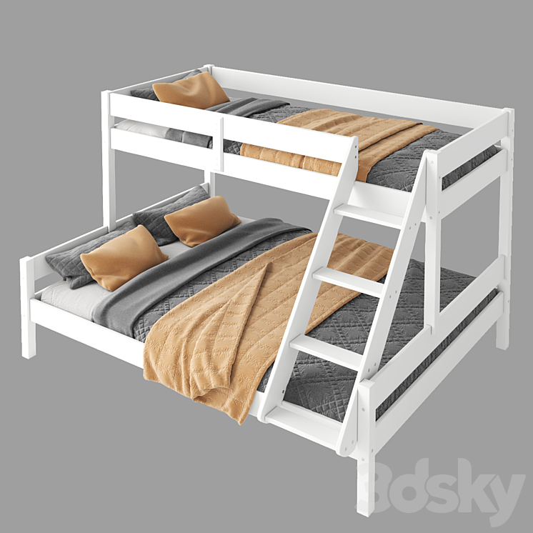 Jysk Bunk Beds JYSK VESTERVIG Bunk Bed Bed 3D Model