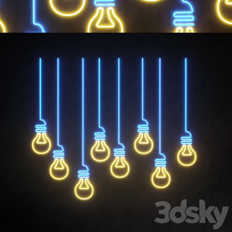 Light modules. Set 48. Neon - Neon - 3D model
