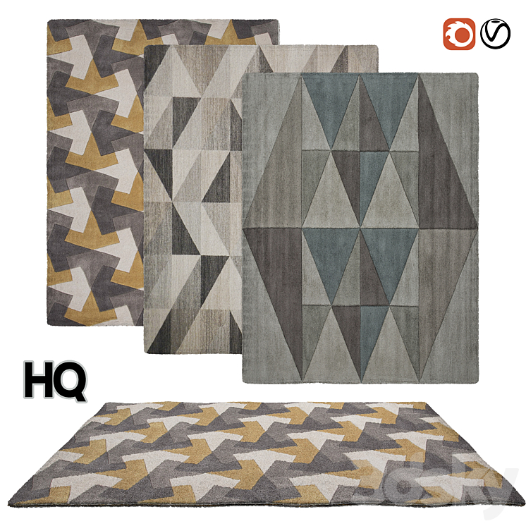 Low Poly Rug Texture Low poly premium rug No. 3 - Rug - 3D model