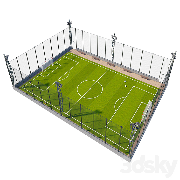 football-stadium-mini-stadium-sports-3d-model