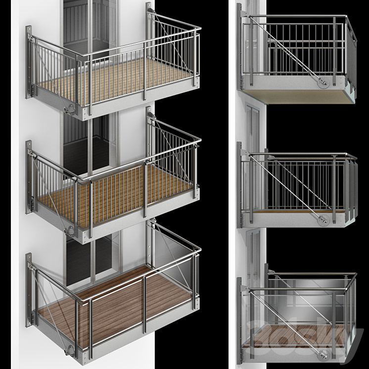 Metal balcony / Metal balcony (3 types of cantilever balconies ...