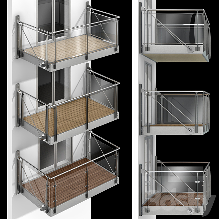 Metal balcony / Metal balcony (3 types of cantilever balconies ...