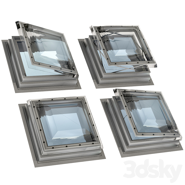 Roof window hatch aerator dormer attic skylights - Windows - 3D model