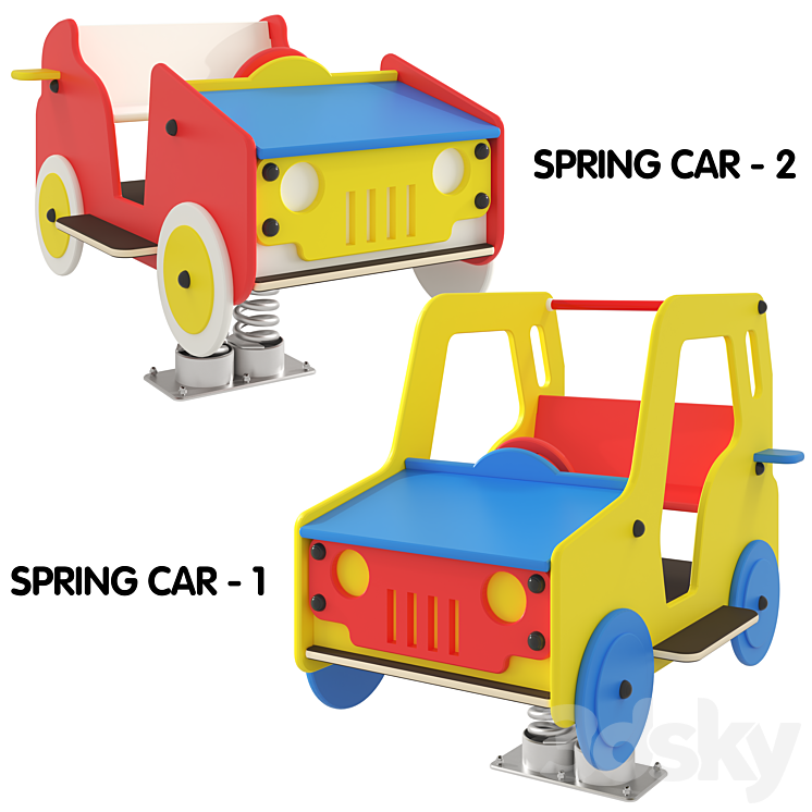Spring rockers. Set 2 - Playground - 3D model