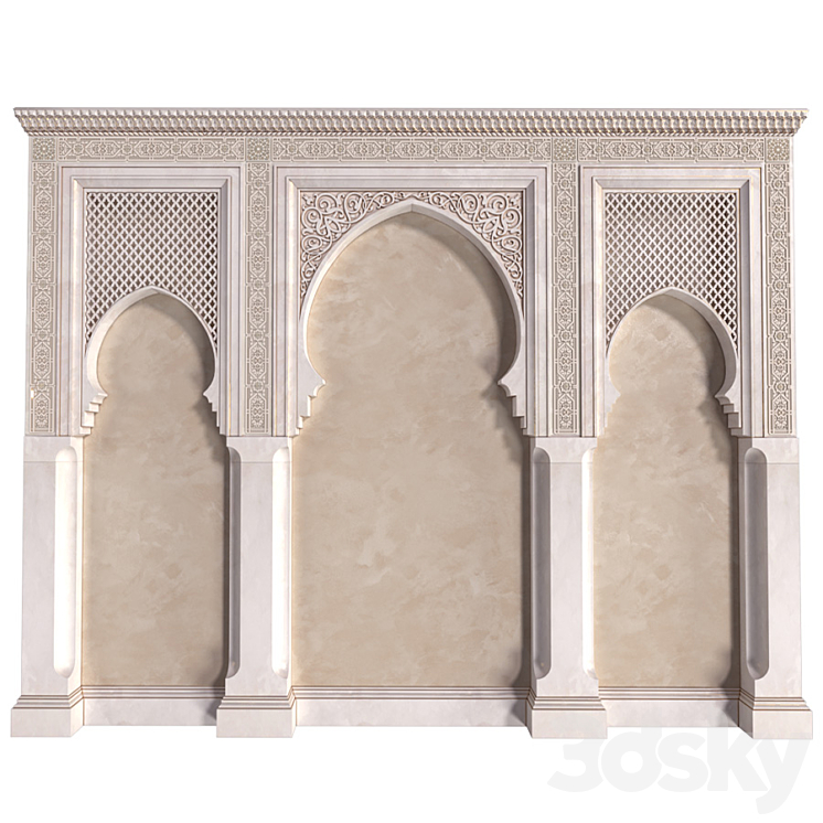 Arch in oriental style. Arab decorative wall. Arabic wall.Oriental Wall ...