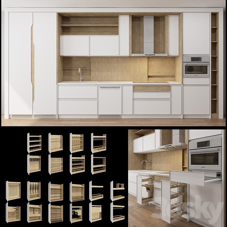 Kitchen plus Cabinet Storage_001 - Kitchen - 3D model
