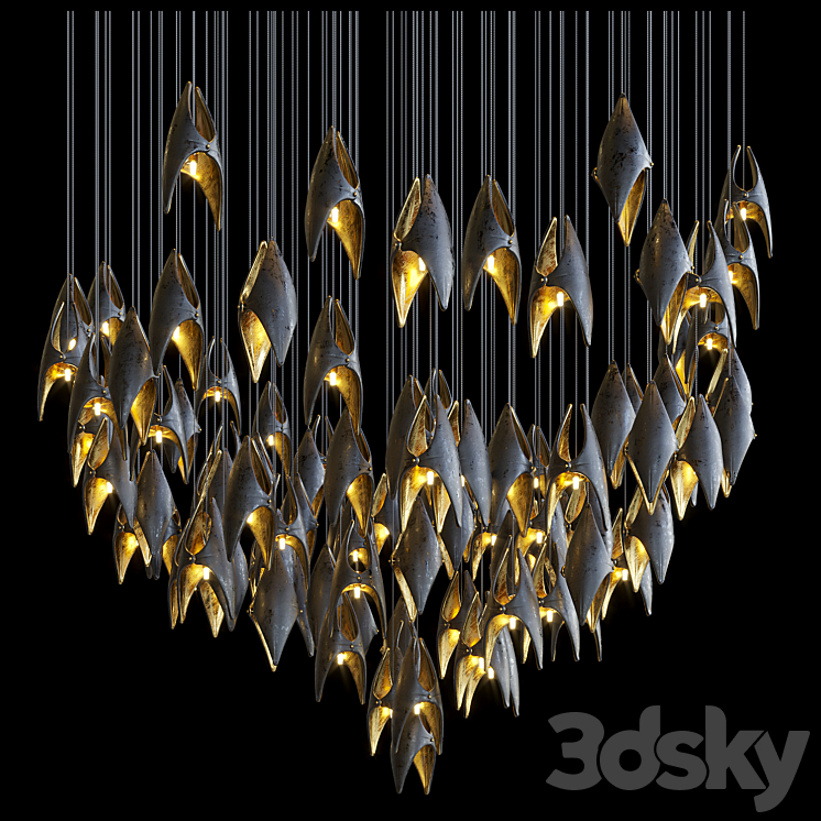 Light composition Vargov® Design - Bat - Pendant light - 3D model