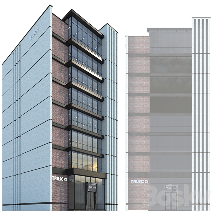 Modern office building No. 3 - Building - 3D model