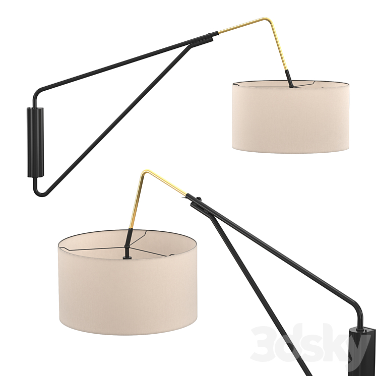 Overrarching Overarching Mid-Century Sconce - Wall light - 3D model