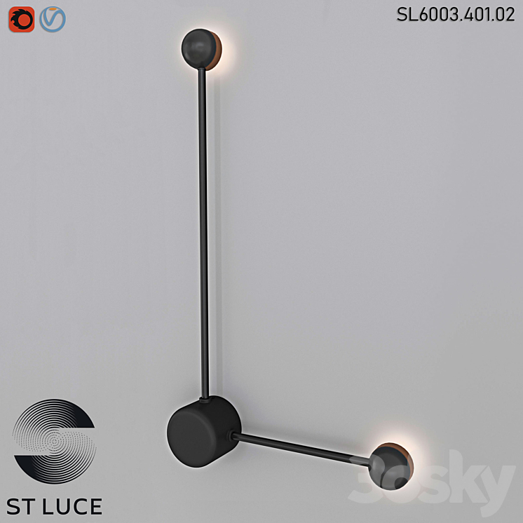 SL6003 401 02 Wall Lamp ST Luce Black OM Wall Light 3D Model sl6003-401-02-wall-lamp-st-luce-black-om-wall-light-3d-model