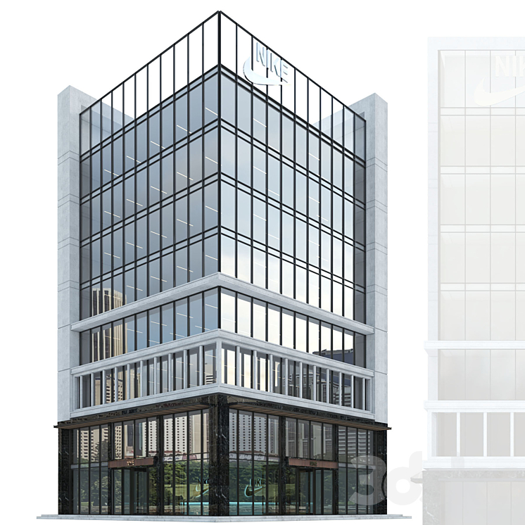 Pro7 Building Modern office building No. 7 - Building - 3D model
