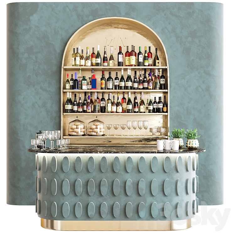 Modern bar counter 33 - Restaurant - 3D model