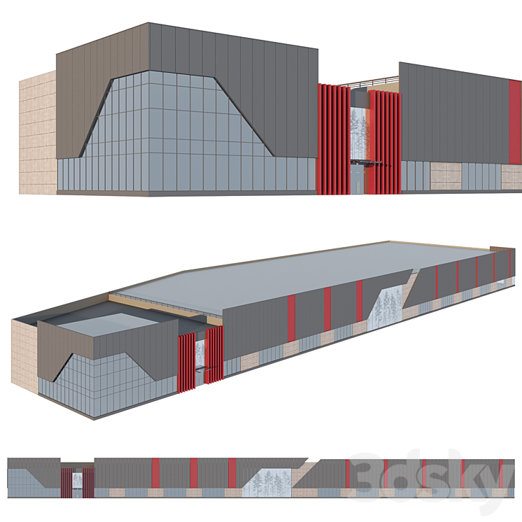 Factory - Building - 3D model