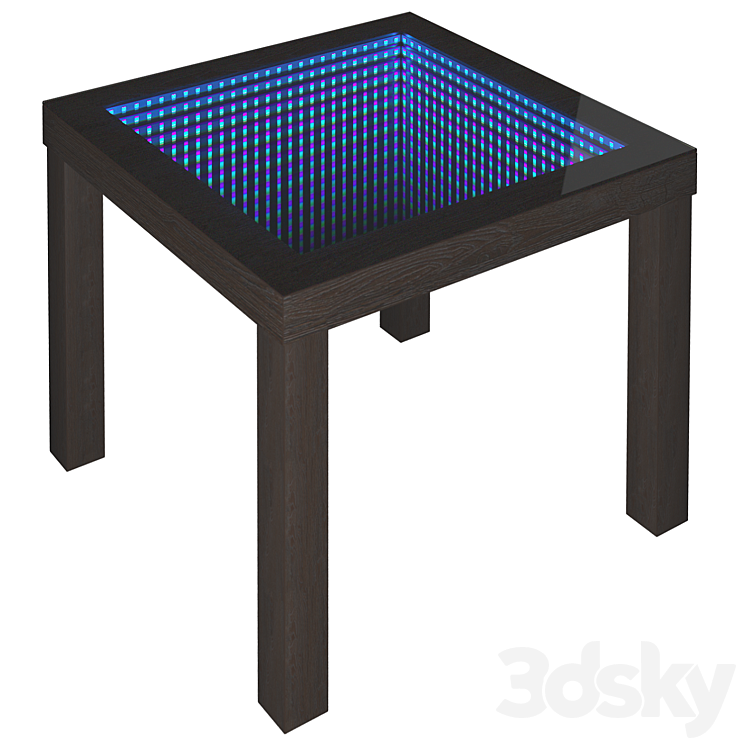 Infinity Effect Table LED LAVA TABLE 3D with infinity effect SQUARE - Table - 3D model
