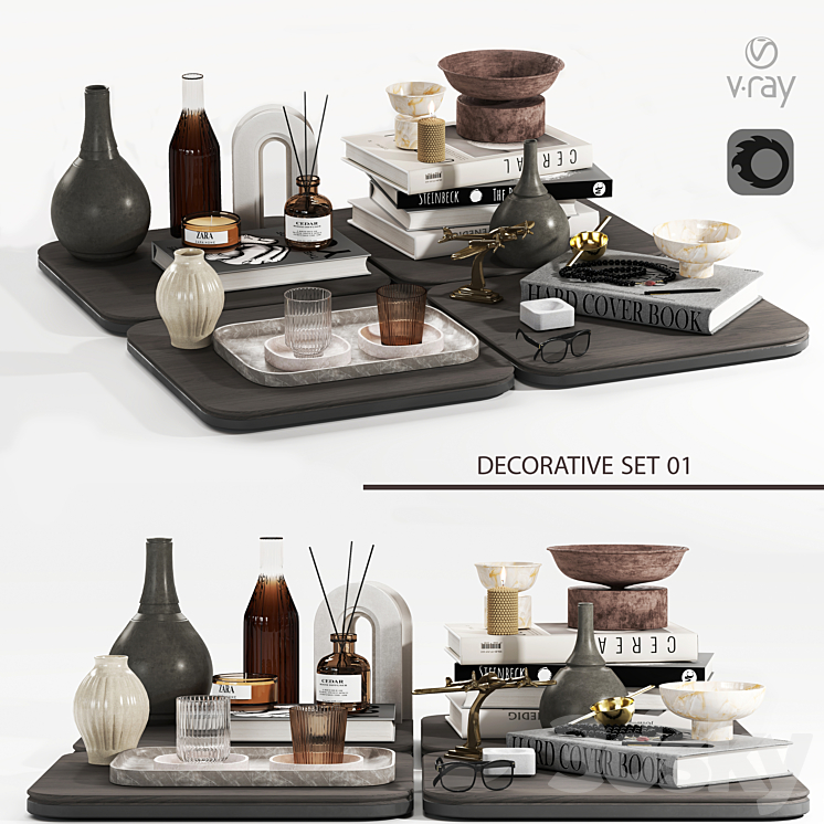 decorative set 01 - Decorative set - 3D model