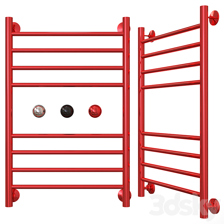 Water heated towel rail EWRIKA Safo AS2 80x50 chrome with mounting kit ...
