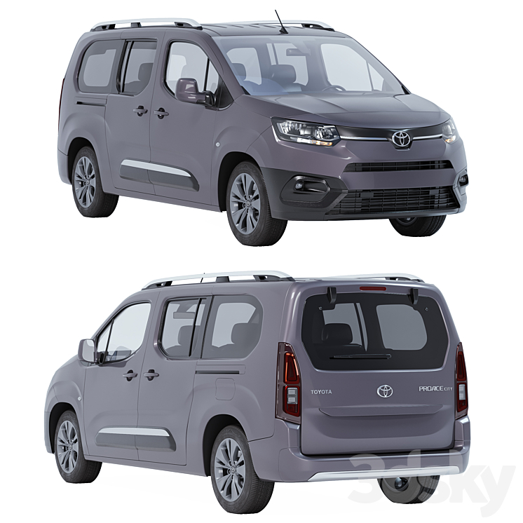 Toyota Proace City Verso 2023 - Ground Transport - 3D model