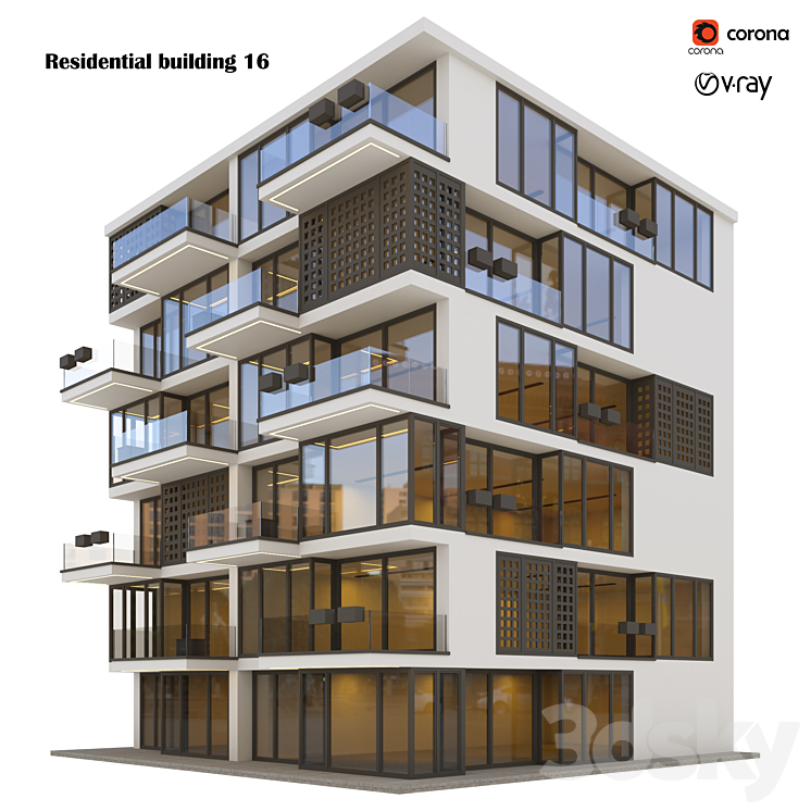 Residential building 16 - Building - 3D model