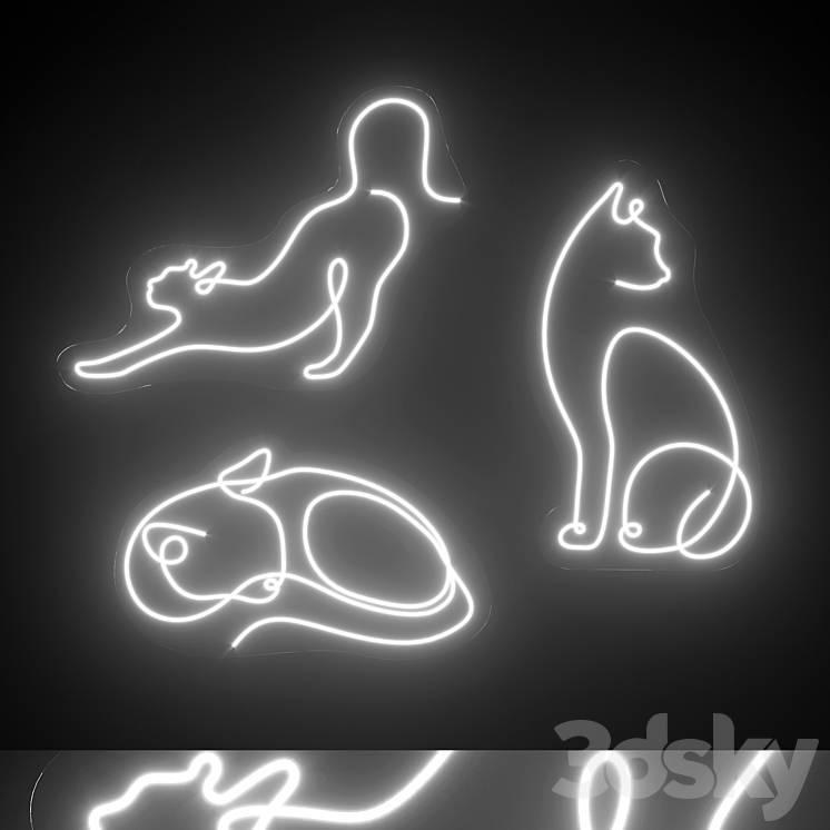 Light modules Set 159 Neon - Neon - 3D model