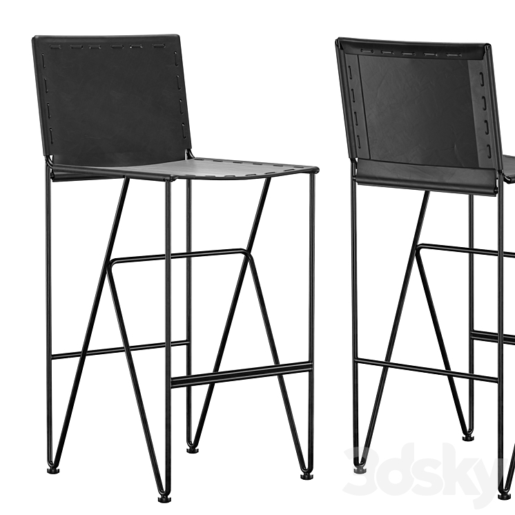 SADDLE LEATHER BARSTOOL BAR HEIGHT - Chair - 3D model