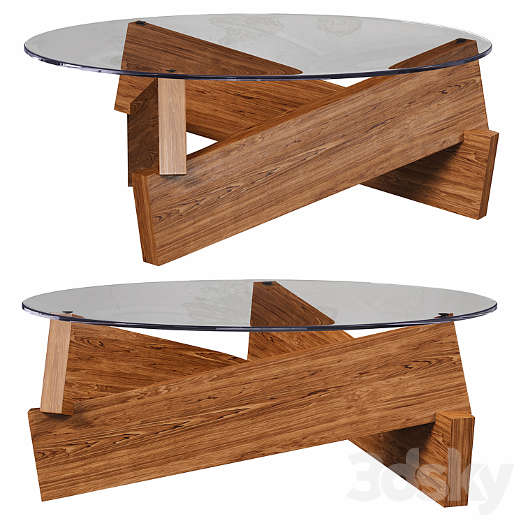 Round coffee table by Homary - Table - 3D model