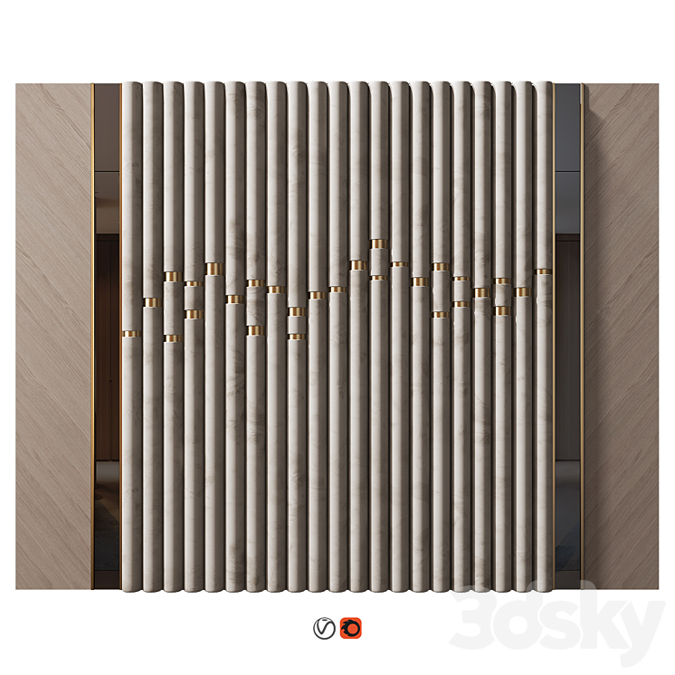 Headboard Wall Panel Decor 08 - Other decorative objects - 3D model