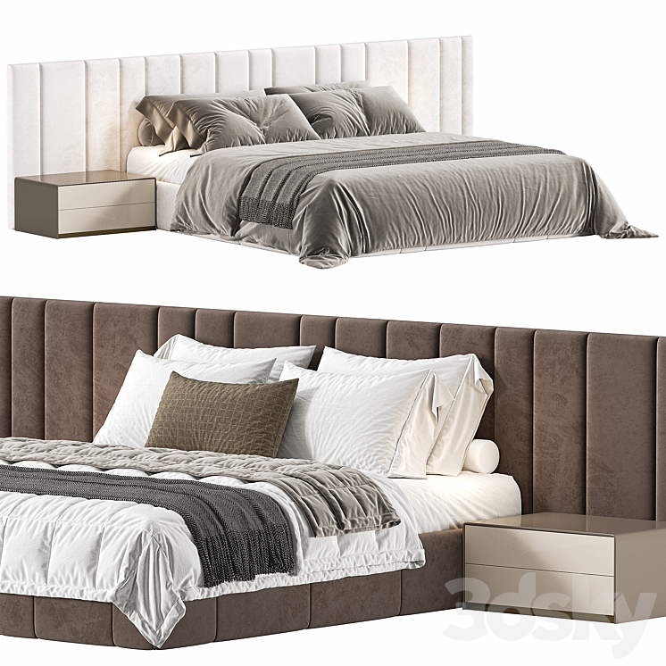 Java Bed Double bed Java gray - Bed - 3D model