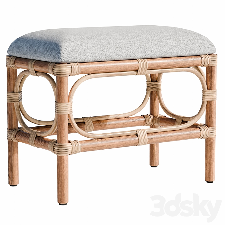 Laguna Natural White Small Bench - Other soft seating - 3D model