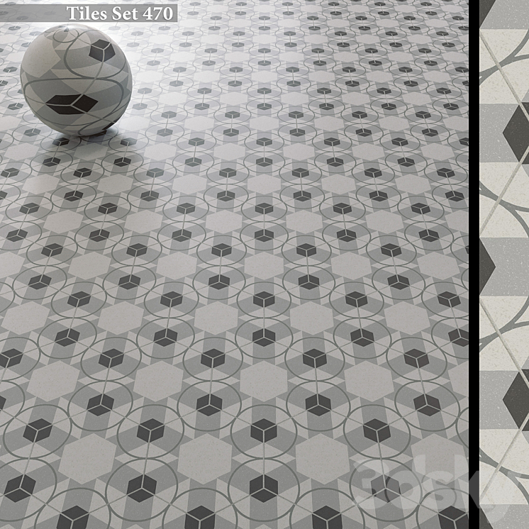 Tiles set 470 - Tile - 3D model