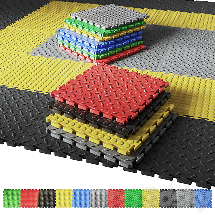 Modular pvc tiles - Floor coverings - 3D model