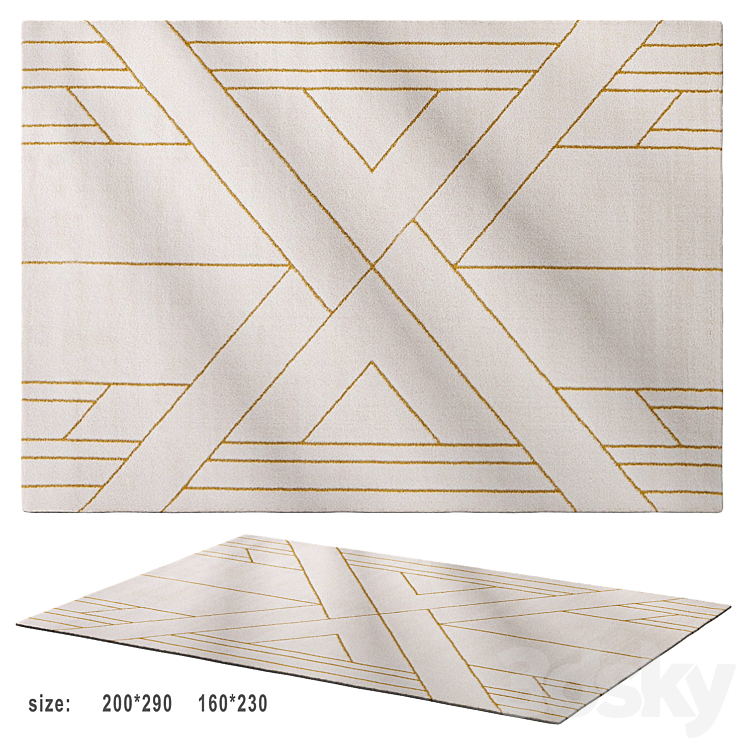 Graphic print rug, Mayli - Carpets - 3D model