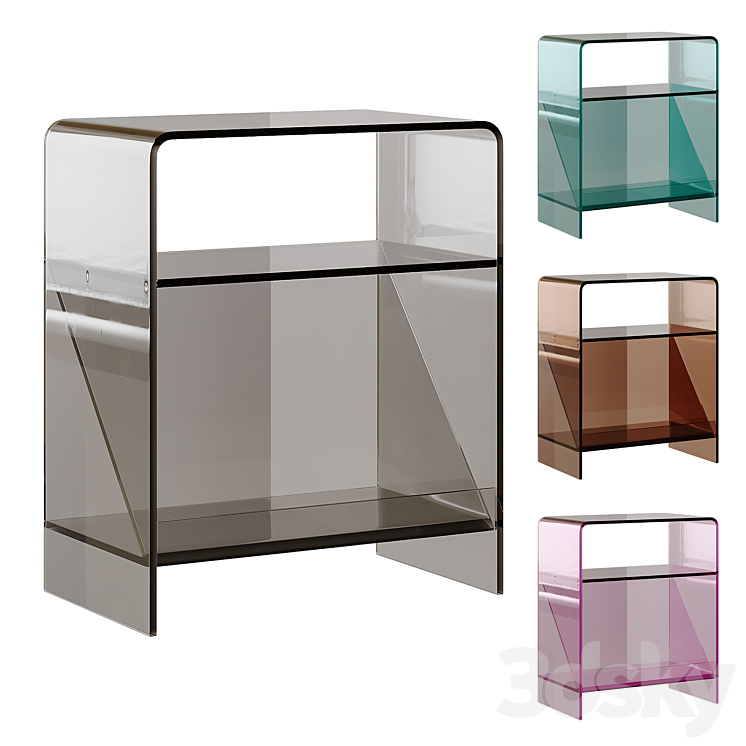 Acrylic Minimalist Transparent Side Table - Table - 3D model
