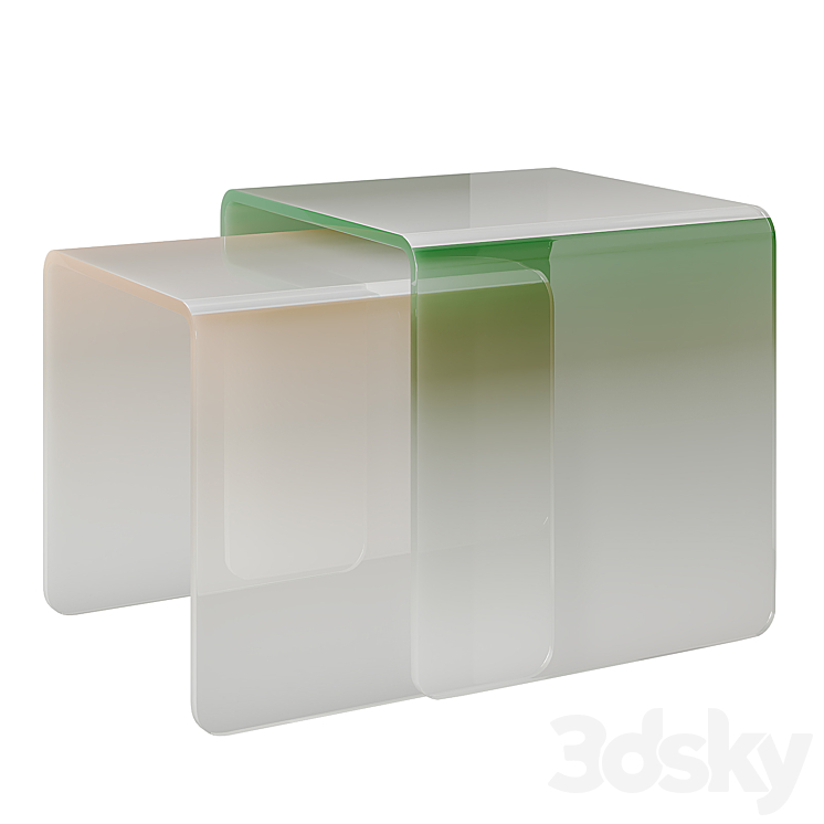 Simple Acrylic Side Table - Table - 3D model
