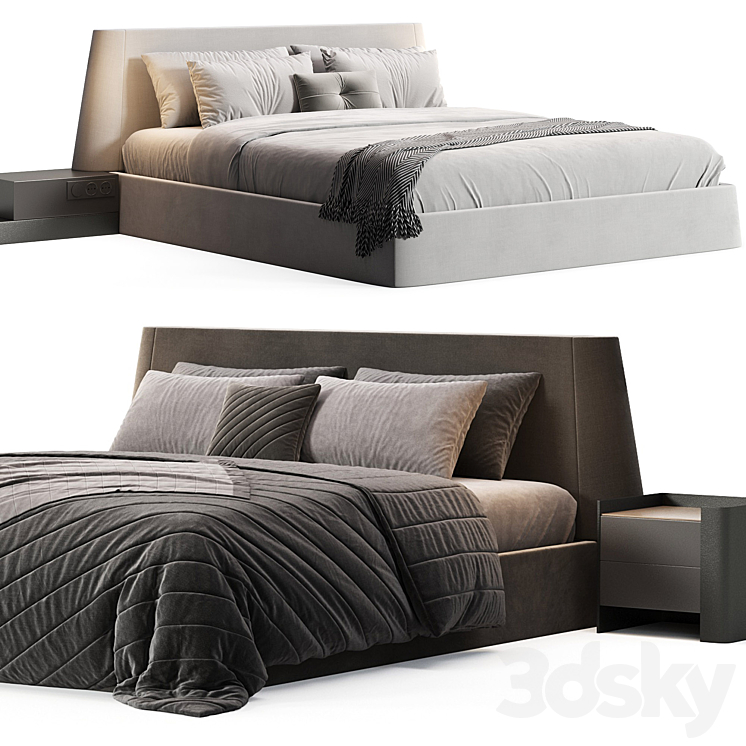 Triangle Bed Hippo136 by Manzzeli - Bed - 3D model