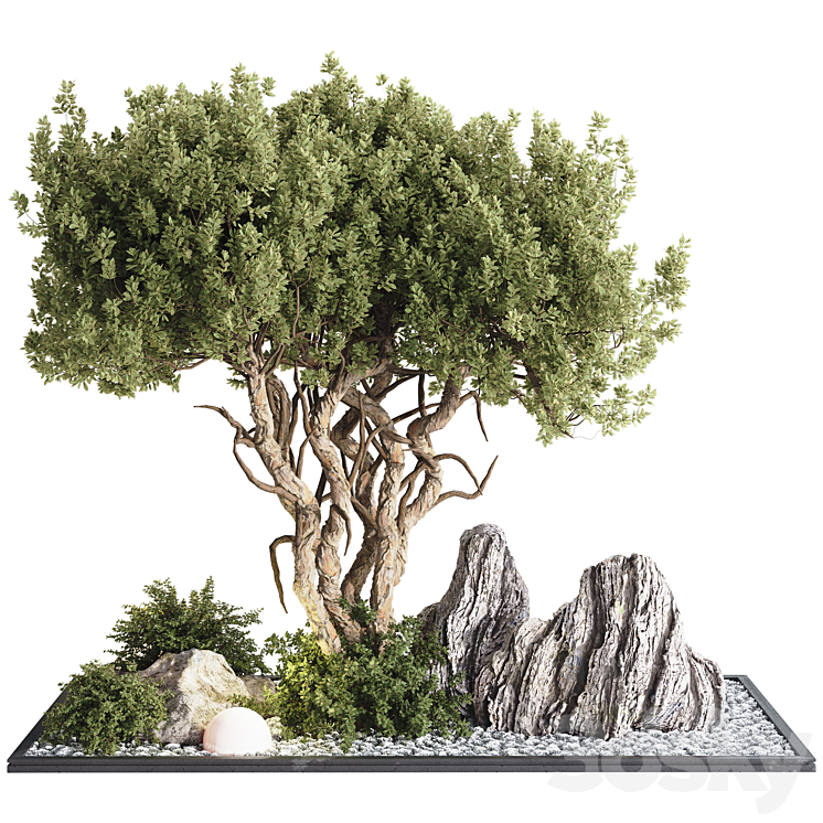 backyard and landscape garden trees and shrubs set 306 - Outdoor - 3D model